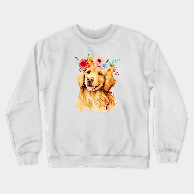 Golden Retriever Quote Crewneck Sweatshirt by HobbyAndArt